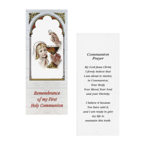 GOLD FOIL BOOKMARKS PK 25 COMMUNION GIRL