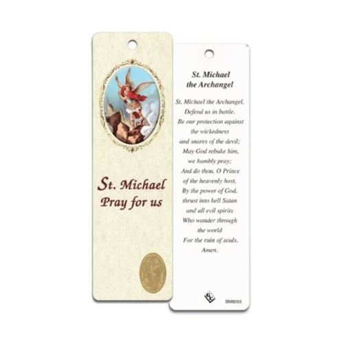BOOK MARK LAMINATED WITH MEDAL ST MICHAEL           