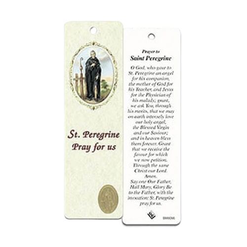 BOOK MARK LAMINATED WITH MEDAL ST PEREGRINE         