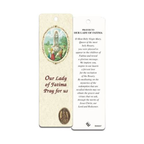 BOOK MARK LAMINATED WITH MEDAL OUR LADY OF FATIMA