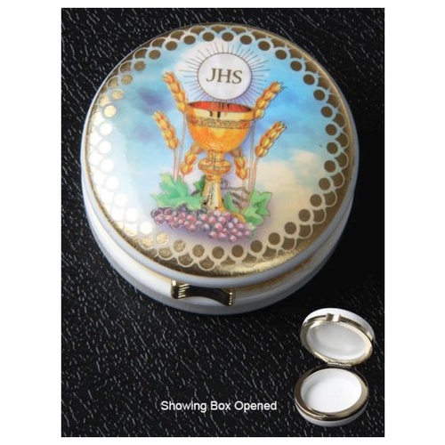 COMMUNION JEWELLERY/ ROSARY BOX  - WITH COLOUR MOTIF 