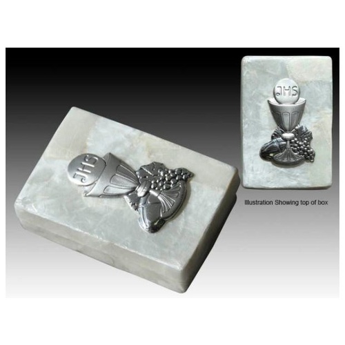 COMMUNION JEWELLERY/ ROSARY BOX  - WITH S/S MOTIF 