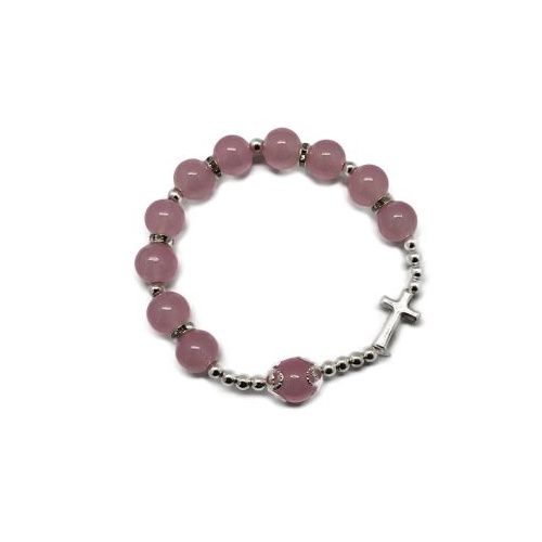 ROSARY BRACELET 8MM BEADS PINK  