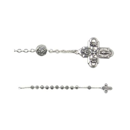 ROSARY BRACELET WITH METAL ROSE BEAD