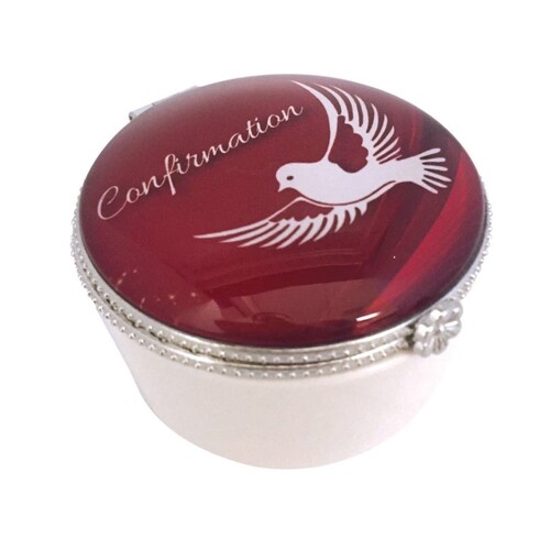 CONFIRMATION PORCELAIN ROSARY/KEEPSAFE BOX