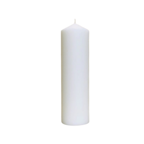 CANDLE 12 X 3" WHITE (Hand-Moulded)