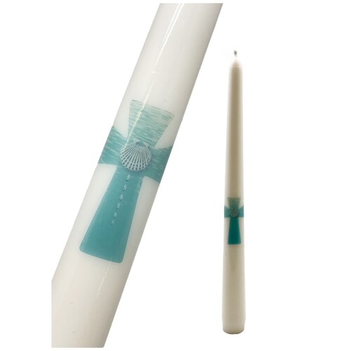 BAPTISM CANDLE TAPER BOY 25CM