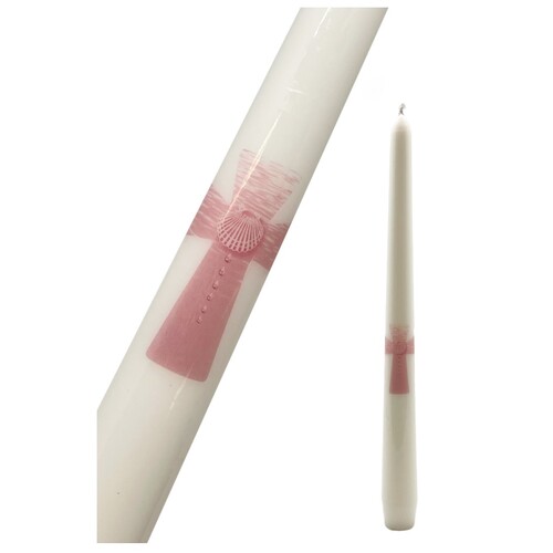 BAPTISM CANDLE TAPER GIRL 25CM