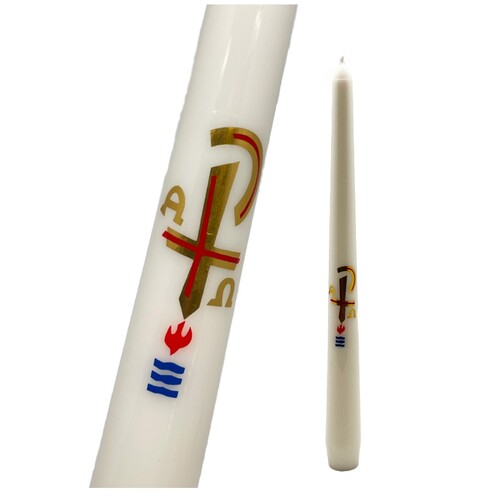 BAPTISM CANDLE TAPER SYMBOL 25CM