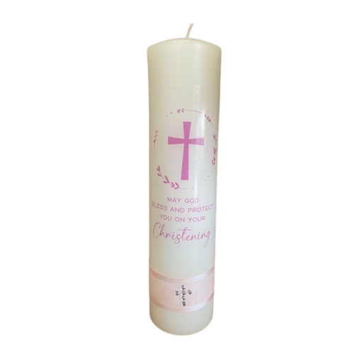 CHRISTENING CANDLE 20x5cm - GIRL