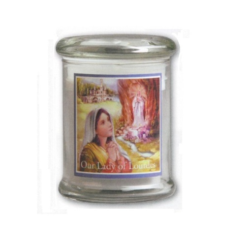 LED GLASS CANDLE HOLDER OUR LADY OF LOURDES