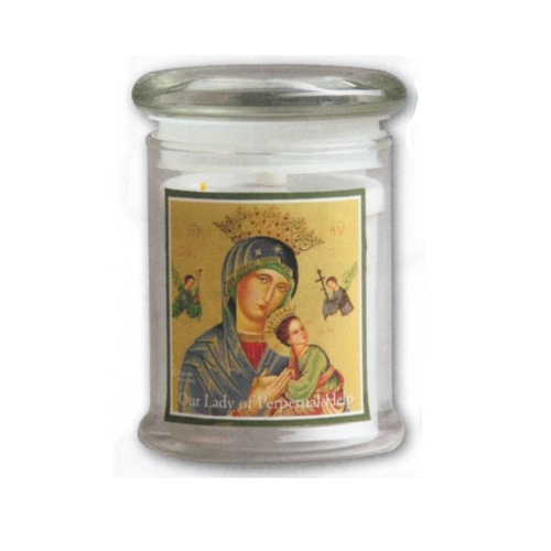 LED GLASS CANDLE HOLDER OUR LADY OF PERPETUAL HELP