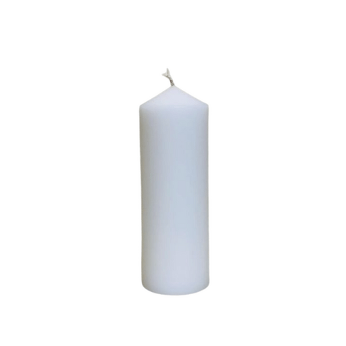 CANDLE 6 X 2" WHITE -Hand Moulded
