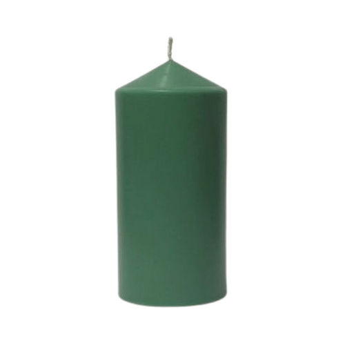 CANDLE 6 X 3" GREEN (Hand-moulded)