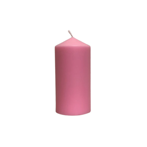 CANDLE 6 X 3" PINK (Hand-moulded)
