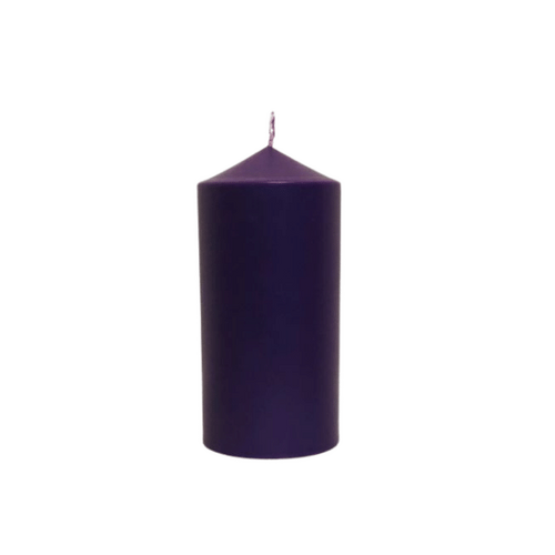 CANDLE 6 X 3" PURPLE (Hand-moulded)