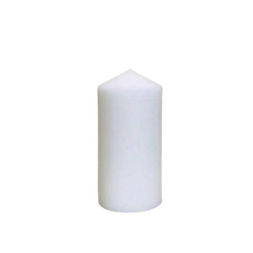 CANDLE 6 X 3" WHITE (Hand-moulded)