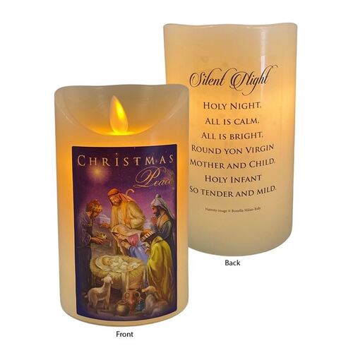 LED WAX CANDLE CHRISTMAS PEACE