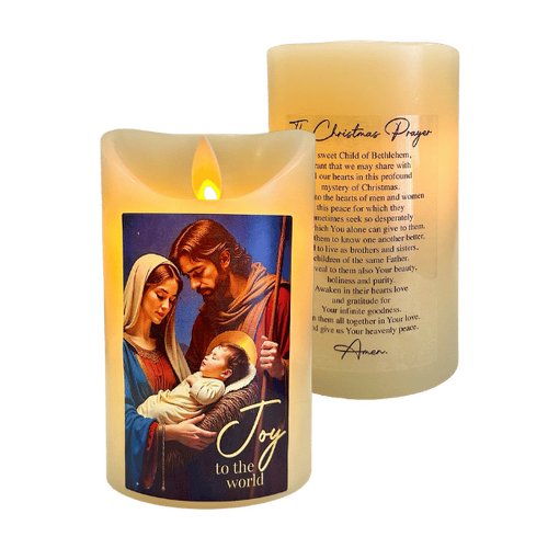 LED WAX CANDLE - JOY TO THE WORLD