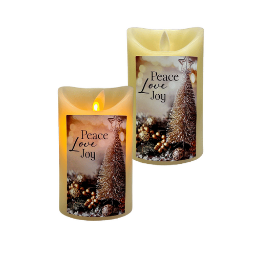 LED WAX CANDLE CHRISTMAS - PEACE LOVE JOY