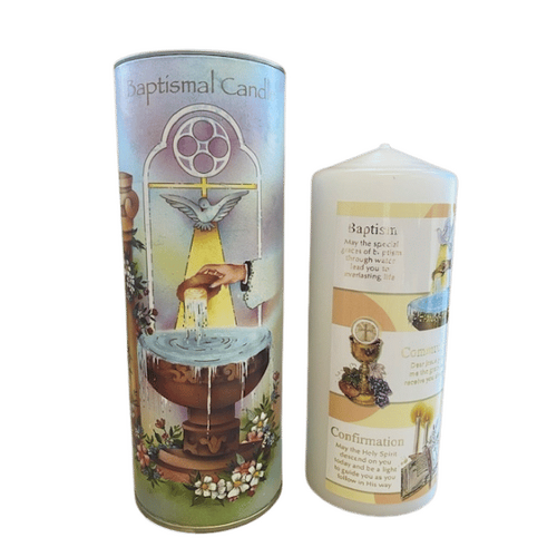 BAPTISMAL CANDLE - BOXED 150 x 55mm