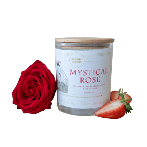 Saintly Scents Candle Mother Mary - Mystical Rose  **Limited Stock**