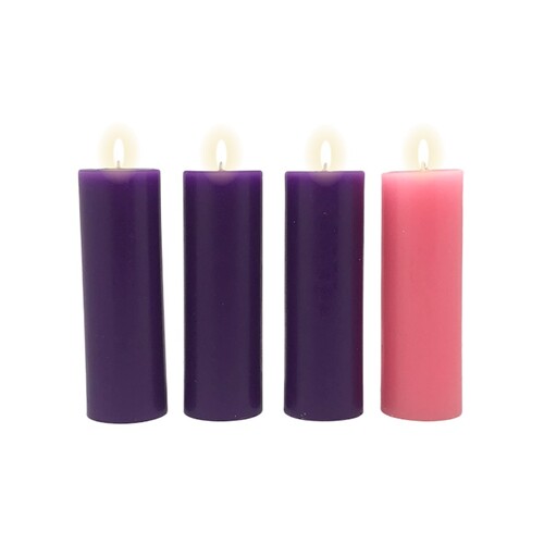 ADVENT CANDLE SET 6"X 2" 