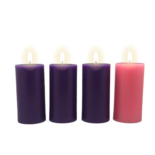 ADVENT CANDLE SET 6" X 3"