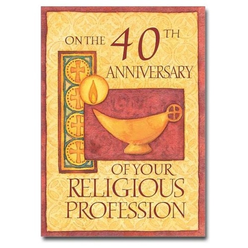 ON THE 40TH ANNIVERSARY RELIGIOUS PROFESSION CARD
