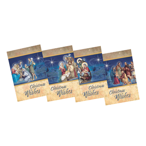 CHRISTMAS CARDS CHRISTMAS WISHES 4 DESIGNS BOX 18