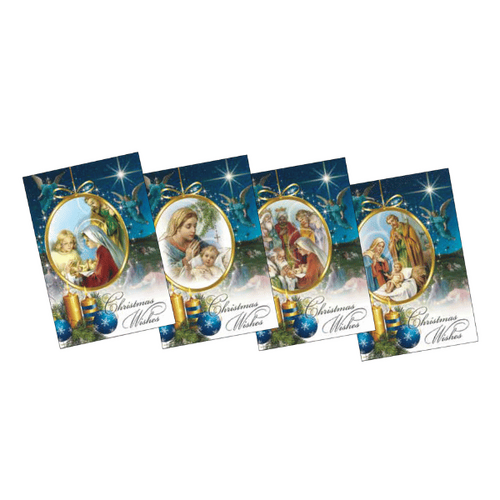 CHRISTMAS CARDS CHRISTMAS WISHES 4 DESIGNS BOX 18 