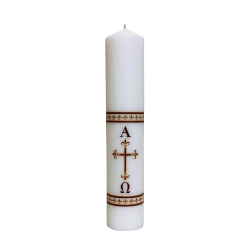 PASCHAL CANDLE BANDED CROSS 15x3"
