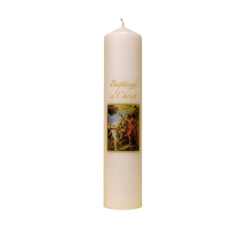 BAPTISM CANDLE 6"X2" BAPTISM CHRIST 