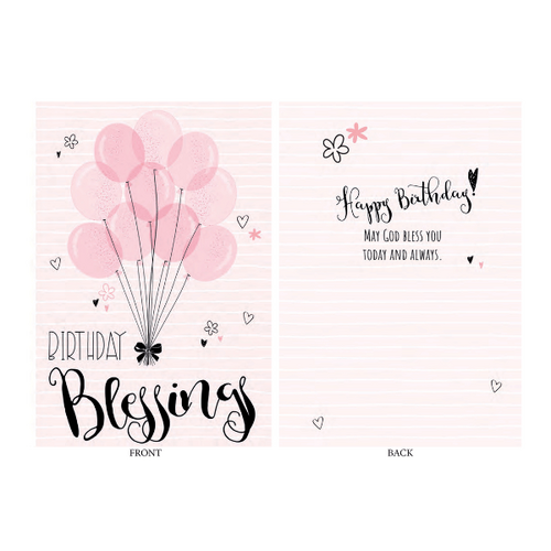 CARD BIRTHDAY BLESSINGS - FEMALE GLITTER