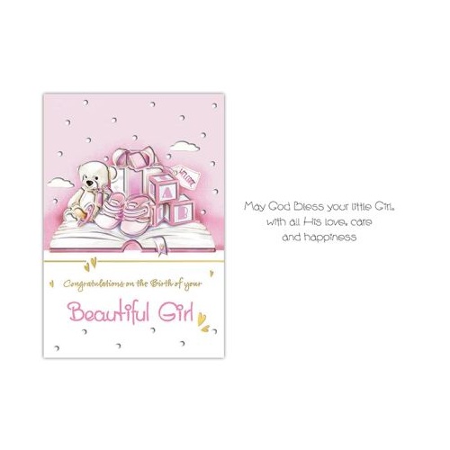 BABY CONGRATULATIONS CARD BEAUTIFUL GIRL