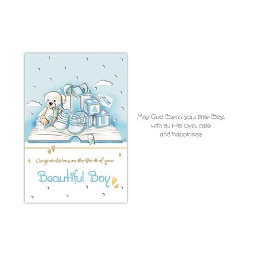 BABY CONGRATULATIONS CARD BEAUTIFUL BOY
