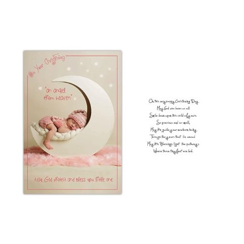 CHRISTENING CARD ANGEL FROM HEAVEN GIRL