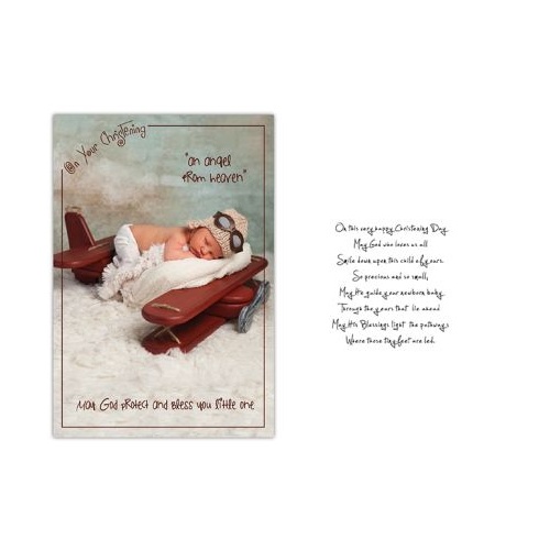 CHRISTENING CARD ANGEL FROM HEAVEN BOY