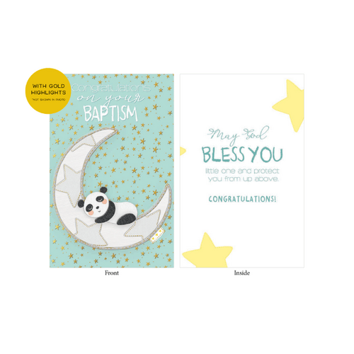 BAPTISM CARD CONGRATULATIONS FOILING - EMBOSSED 