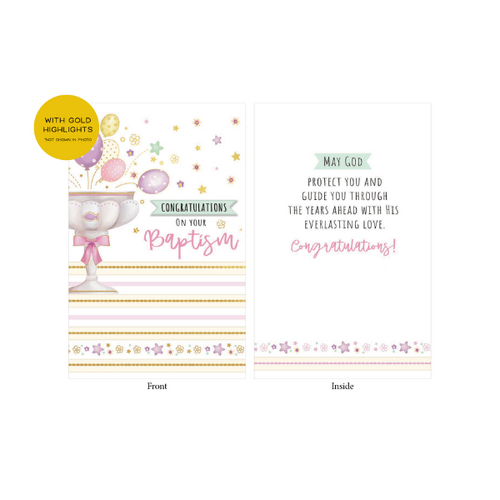 BAPTISM CARD CONGRATULATIONS FOILING - EMBOSSED