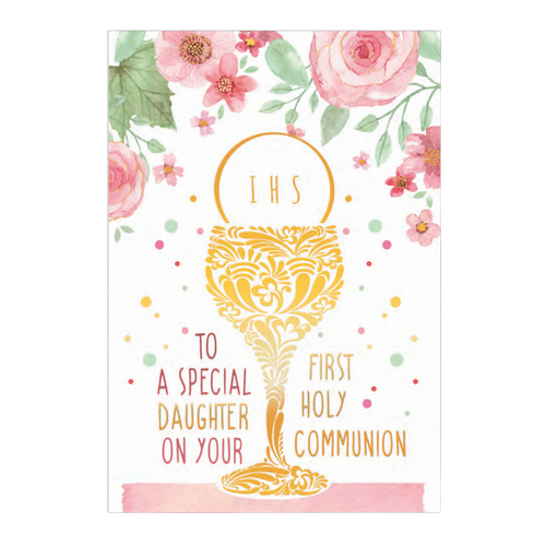 COMMUNION CARD - SPECIAL DAUGHTER WITH FOILING EMBOSSED