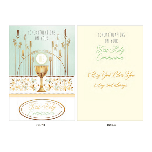 COMMUNION CARD CONGRATULATIONS - FOILING EMBOSSED  **Limited Stock**