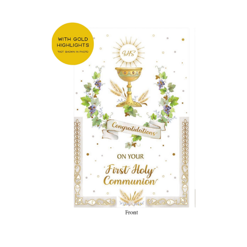 COMMUNION CARD WITH GOLD FOILING