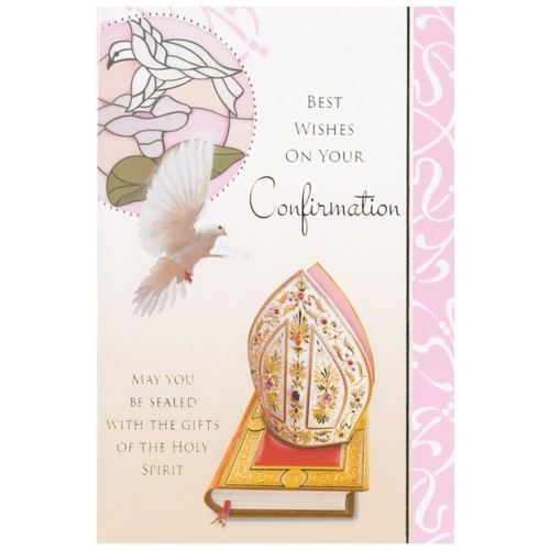 CONFIRMATION CARD BEST WISHES - GIRL