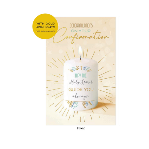 CONFIRMATION CARD WITH GOLD FOILING - EMBOSSED