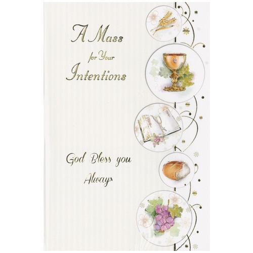 MASS FOR YOUR INTENTIONS CARD GOD BLESS