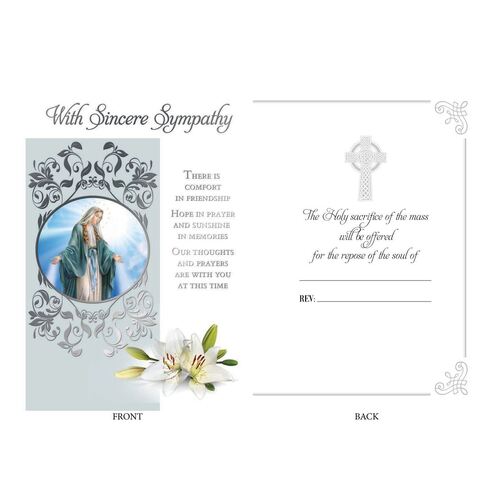 MASS FOR YOUR INTENTIONS CARD FOR THE DEAD