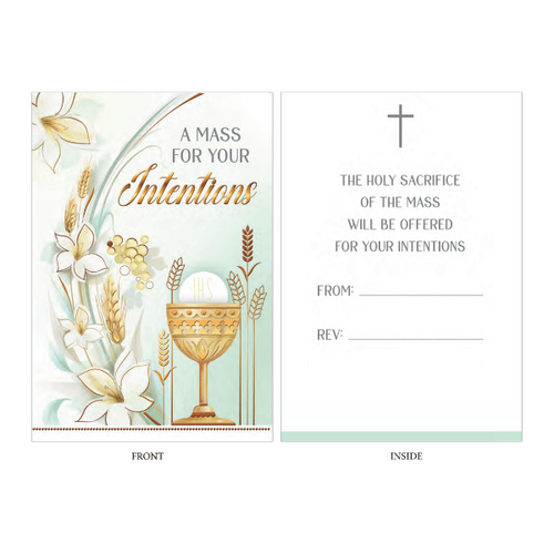 MASS INTENTION CARD FOR THE LIVING GOLD FOILED