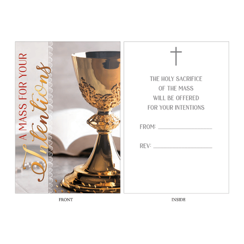 MASS INTENTION CARD FOR THE LIVING CHALICE GOLD FOIL
