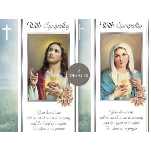 WITH SYMPATHY CARD SACRED HEART